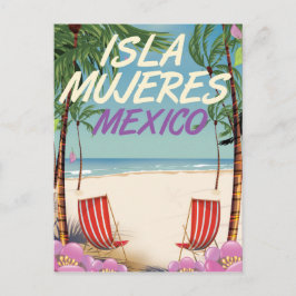 Poster av Isla Mujeres Mexico Beach Vykort