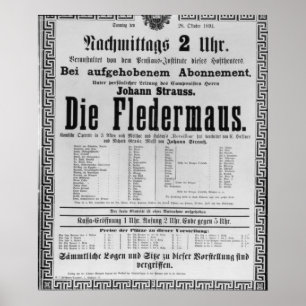 Poster av Johann göra reklam för Die Fledermaus