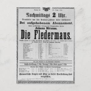 Poster av Johann göra reklam för Die Fledermaus Vykort