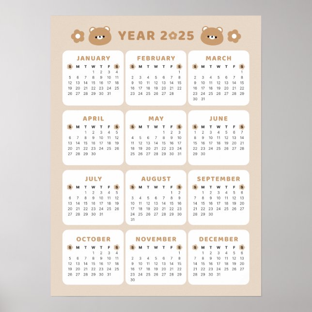 Poster av kalender för 2025 (Framsidan)