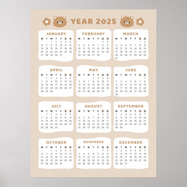 Poster av kalender för 2025 (Framsidan)