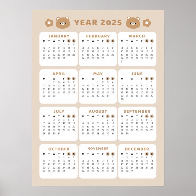 Poster av kalender för 2025 (Framsidan)
