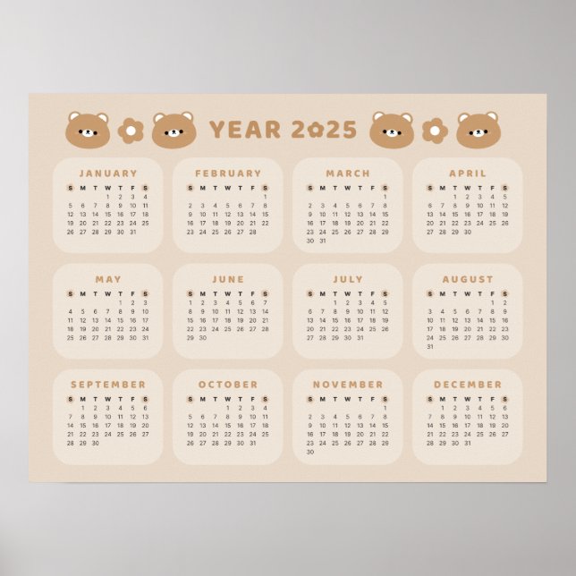 Poster av kalender för 2025 (Framsidan)