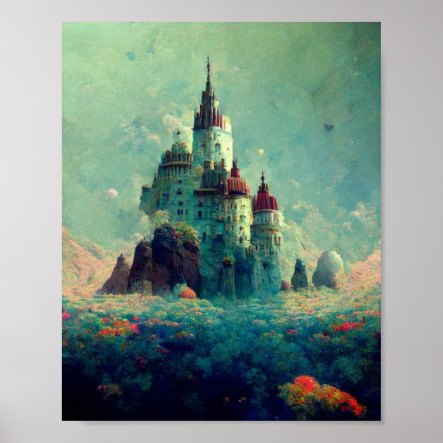 Poster av kandrad Castle Fantasy Art (Framsidan)