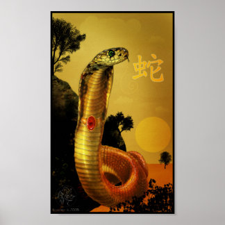 Poster av kinesisk zodiac Snake