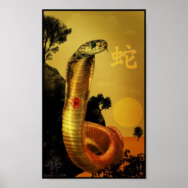 Poster av kinesisk zodiac Snake (Framsidan)