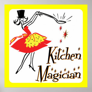 Poster av Kitchen Magician Retro Cooking Art