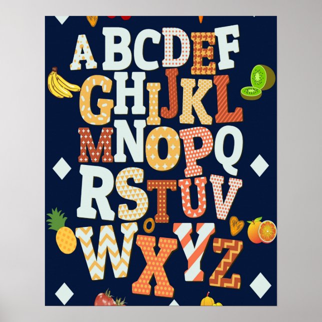 POSTER av klassrumsdiagram för ABC-alfabet homesch (Framsidan)