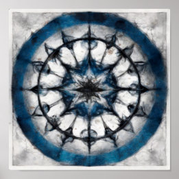 Poster av kompass Mandala Square