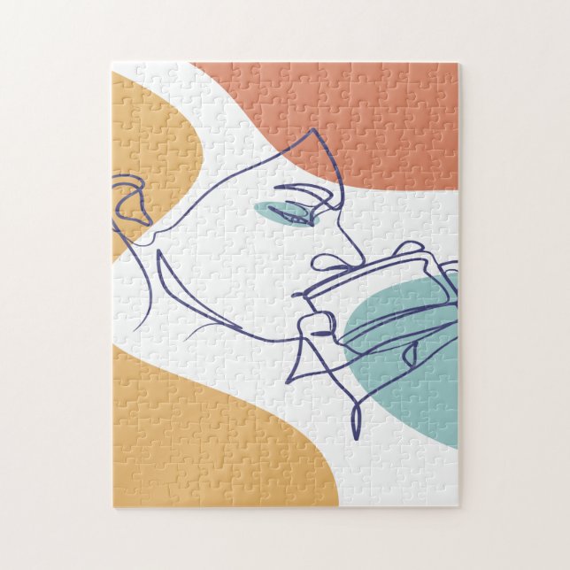 poster av konst teckning som  kvinnor som dricker  pussel (Vertikal)