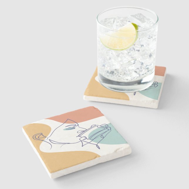 poster av konst teckning som  kvinnor som dricker  stenunderlägg (Sidan)