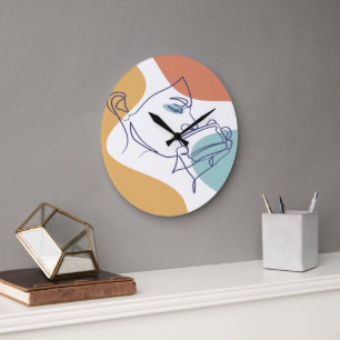 poster av konst teckning som  kvinnor som dricker  stor klocka