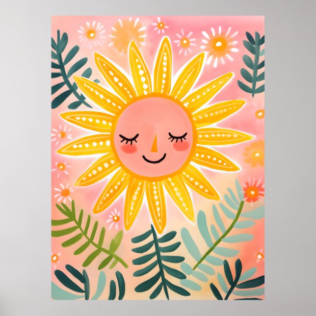 Poster av konstgjord Sol Nursery Wall Art (Framsidan)