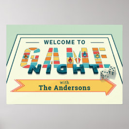 Poster av kortets nattskylt för spel