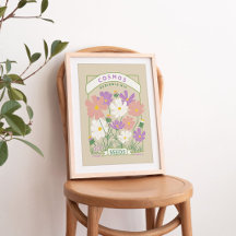 Poster av kosmos Flowers Seed Packet