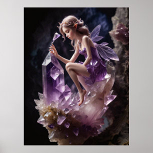 Poster av krypstals Amethyst Fairy Wall Art