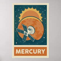 Poster av kvicksilver i Retro Galaxy Satellite