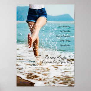 Poster av kvinna Kicking Vatten Chiropraktic
