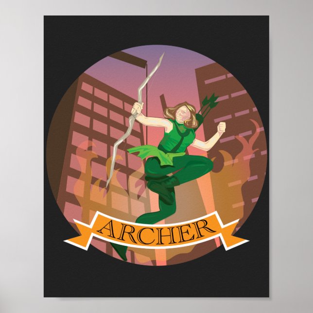 Poster av kvinnlig Archer Illustration (Framsidan)
