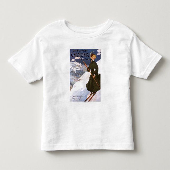 Poster av kvinnor i Grönt Skiing Tee Shirt (Framsida)