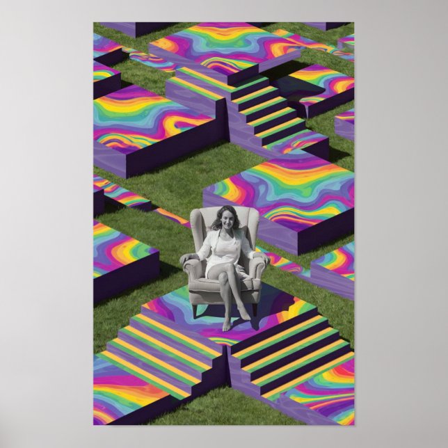 Poster av kvinnor under ordförandeskap Psychedelic (Framsidan)