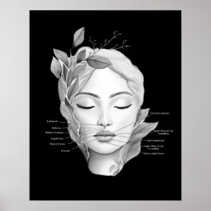 Poster av läppar Anatomy Lip Filler Injector