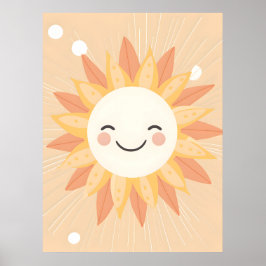 Poster av leende Sol Nursery Wall Art