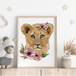 Poster av Lejona Ro-djur i baby | Utskrift av vägg