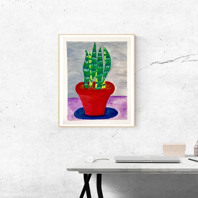 Poster av lekfullt färgfläckig snake Plant Art (Skapare uppladdad)