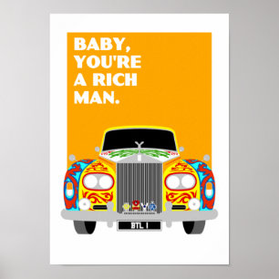 Poster av Lennon Classic-målad Psychedelic-bil