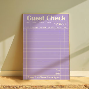 Poster av lila Guest Check Aesthetic Wall Art