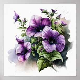 Poster av lila Petunias Flower Art Print 