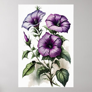 Poster av lila Petunias Flower Art Print 
