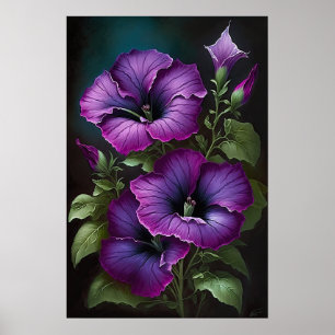 Poster av lila Petunias Flower Art Print 