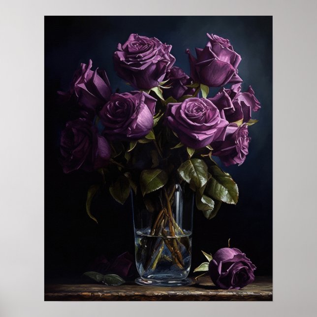 Poster av lila Ro Flowers Art Print  (Framsidan)
