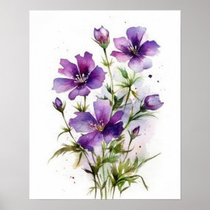 Poster av lila Violet Flowers Art Print