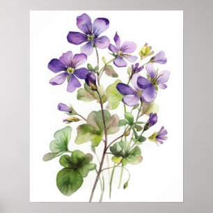 Poster av lila Violet Flowers Art Print