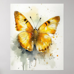 Poster av liten Gult-Butterfly Art-utskrift