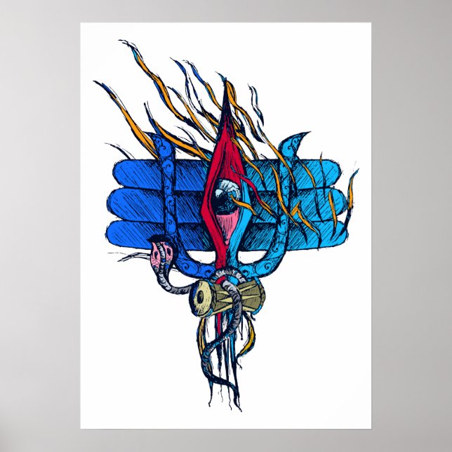 Poster av Lord Shiva tredje öga (Framsidan)