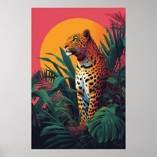 Poster av lysande Leopard Vector (Framsidan)