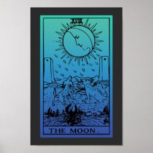 Poster av Måne-Tarot Card-övertoning