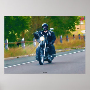 Poster av marscherande Biker på motorvägssträckor