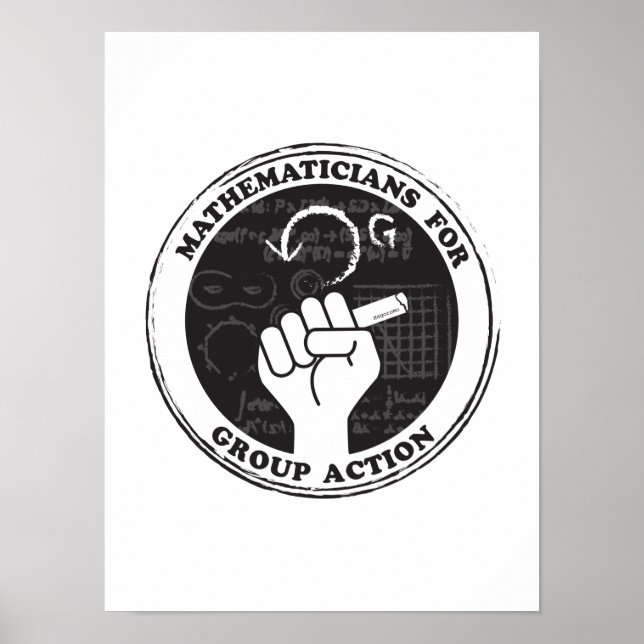 Poster av matematiker för gruppåtgärd (Framsidan)