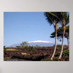 Poster av Mauna Kea med snö-sockel
