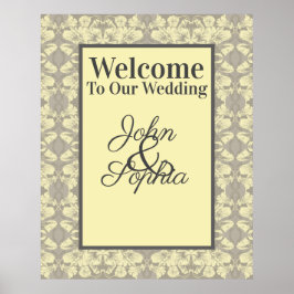 Poster av meddelande om elfenben och Grått-Blommig