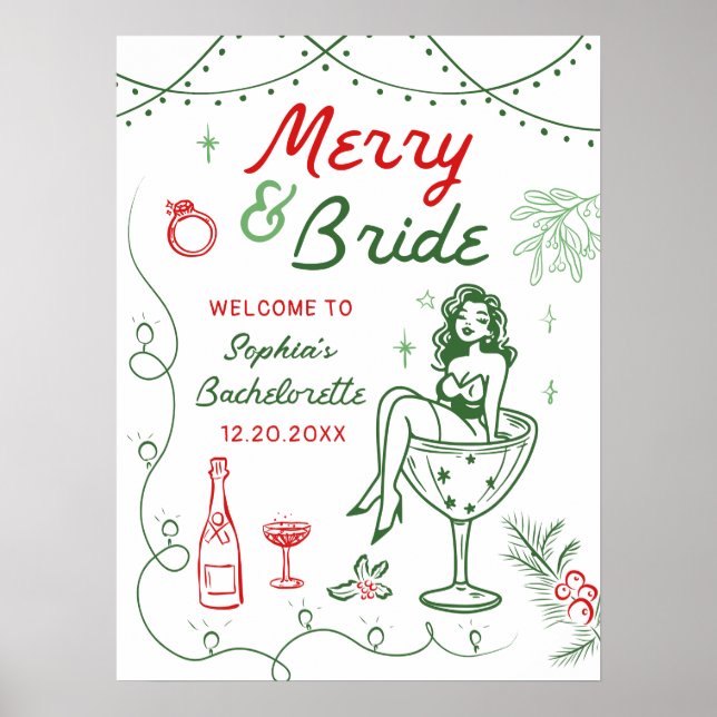 Poster av Merry och Bride jul Bachelorette (Framsidan)