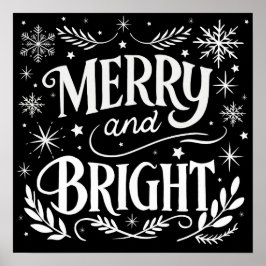 Poster av Merry och Bright Jul Chalkboard