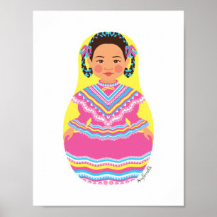 Poster av mexikansk dansare Matryoshka