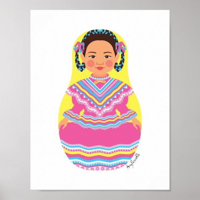Poster av mexikansk dansare Matryoshka (Framsidan)