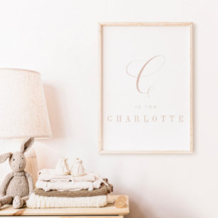 Poster av minimalistisk kalligrafi Alphabet Nurser